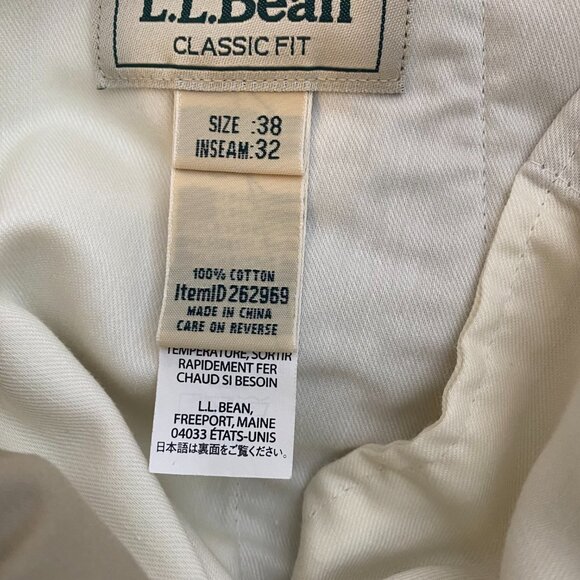 (2) L.L. Bean Classic Fit khaki pants NWT size 38 X 32 mens 100% cotton Lot of 2 - Picture 5 of 6